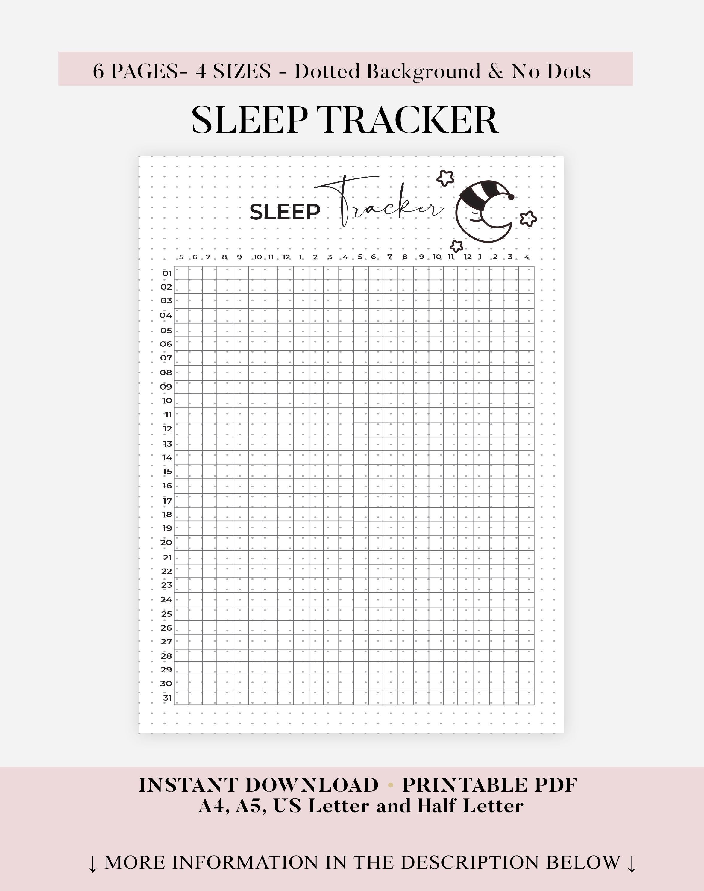 24 Hour Sleep Tracker - Journal Page - Printable Monthly Sleep Tracker ...