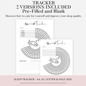 24 Hour Sleep Tracker - Daily Sleep Cycle Pdf - PRINTABLE Journal Page - Monthly Sleep Tracker - Sleep Log - Sleep Analysis - Sleep Quality