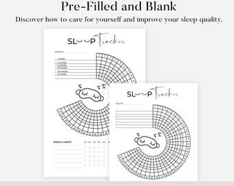 24 Hour Sleep Tracker - Daily Sleep Cycle Pdf - PRINTABLE Journal Page - Monthly Sleep Tracker - Sleep Log - Sleep Analysis - Sleep Quality