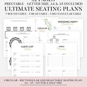 Druckbare Hochzeitstisch Sitzplan Vorlage, Runder Tisch Sitzplan, Sitzordnung für den Runden Tisch, Hochzeitsplaner, Event Tisch Sitzordnung