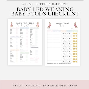 Baby Weaning Chart (A4/A5) - Dairy-Free CMPA, Vegetarian, Vegan & Halal Baby-Led Weaning, Baby&#39;s First Food Checklist, Allergens Tracker Pdf