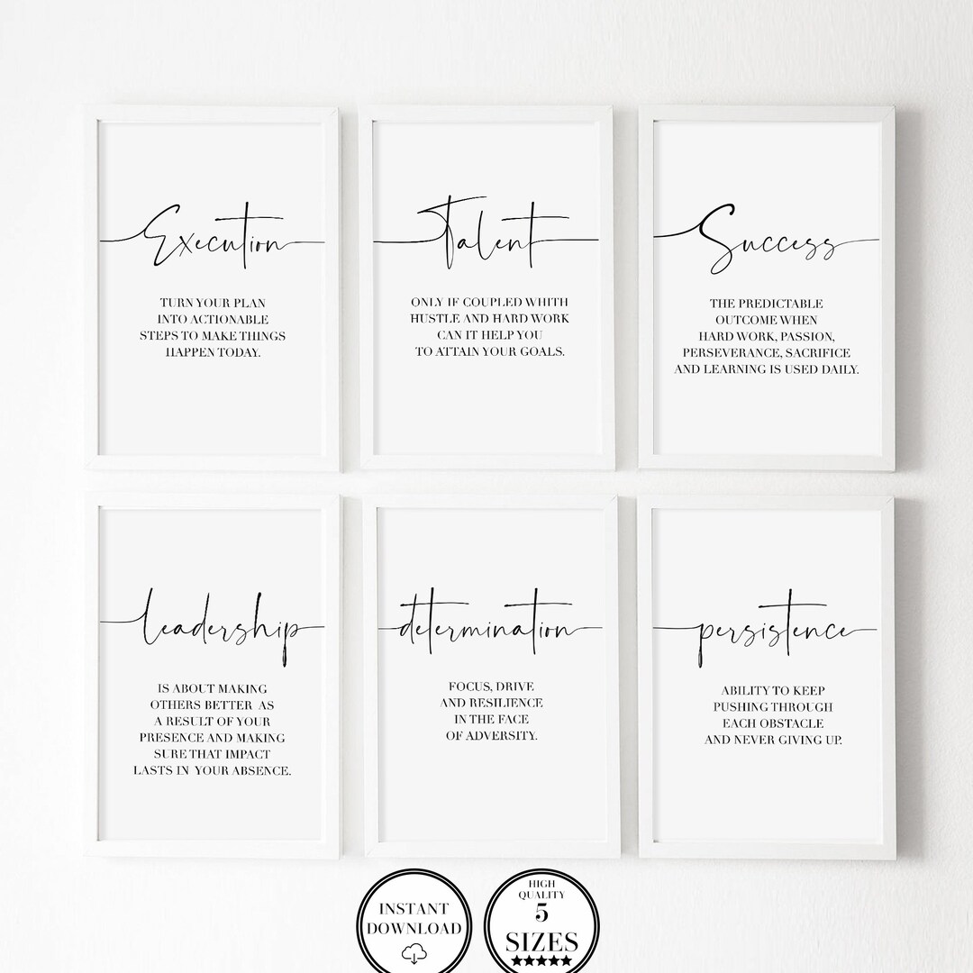 Success Quotes, Business Wall Art, Modern Office Decor, Leadership Wall ...