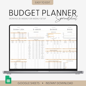 Budget Planner for Google Sheets | Monthly Budget Spreadsheet | Paycheck Budget Tracker | Weekly Budget Template Biweekly Budget Budgeting
