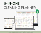 Weekly Cleaning Checklist Spreadsheet Template for Google Sheets Cleaning Schedule Weekly Yearly Cleaning Planner House Chore List Schedule