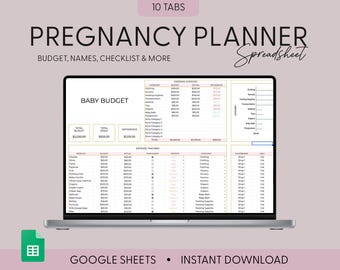 Baby Planner Spreadsheet, Baby Product Shopping List, Pregnancy Financial Planning Google Sheets, Baby Budget, Newborn Preparation Checklist