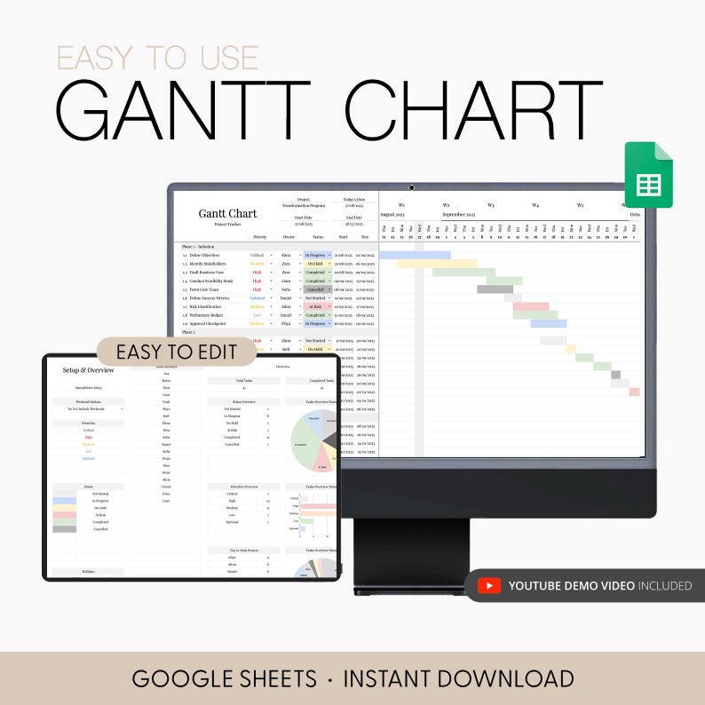 Task Tracker Spreadsheet Template Google Sheets Digital To-do List ...