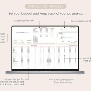Foglio di calcolo per la pianificazione del bambino, lista della spesa per i prodotti per neonati, pianificazione finanziaria per la gravidanza, Google Fogli, budget per il bambino, checklist per la preparazione del neonato immagine 14