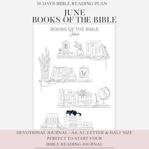 June Bible Bookshelf Coloring Printable | Bible Reading Tracker | Bible Book Tracker Pdf | Bible Study Journal | Bible bookshelf Checklist
