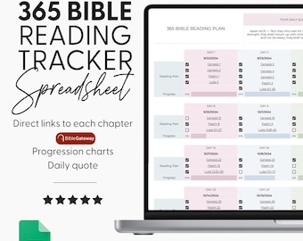Chronologischer Bibellese-Tracker | In einem Jahr die Bibel lesen | 365 Tage aus der Bibel | Bibelleseplan Printable | Tägliche Lesebibel