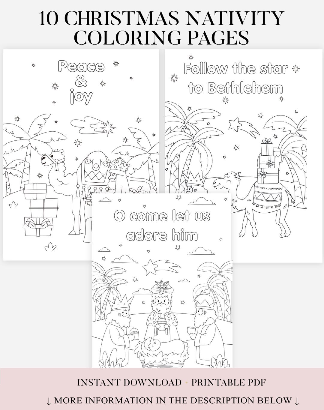 10 Nativity Sunday School Coloring Pages | Kids Christian Homeschool ...