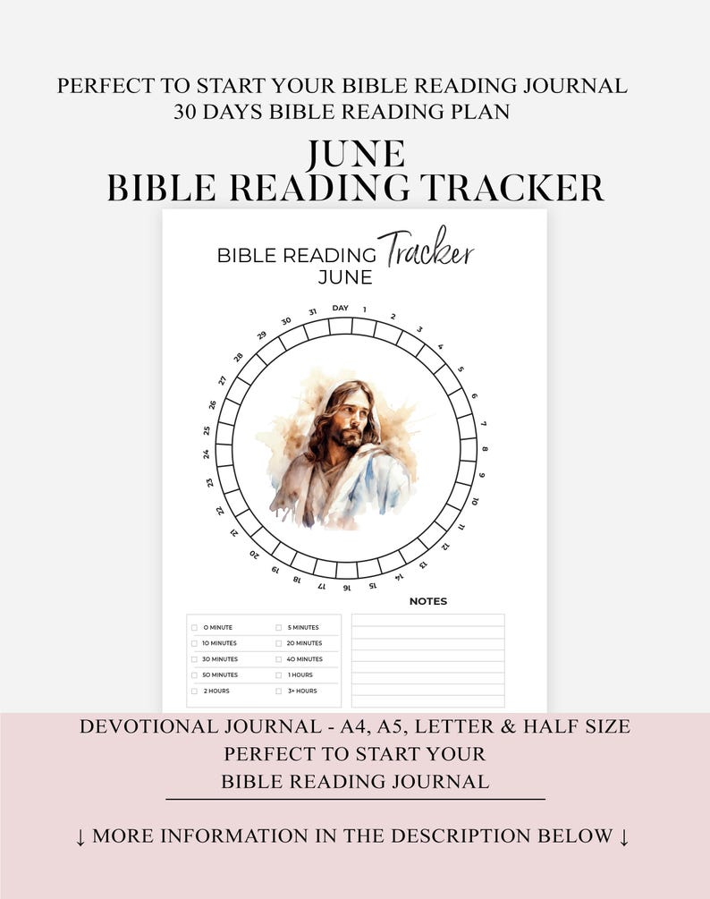 Chronological Bible Reading Plan Printable June Bible Tracker 30 Days ...