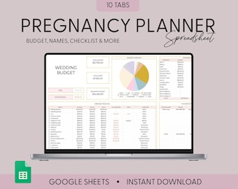Digital Pregnancy Planner Google Sheets Birth Plan Template New Mom Pregnancy Journal First Time Mom Gift Pregnancy Calendar Pregnancy Book