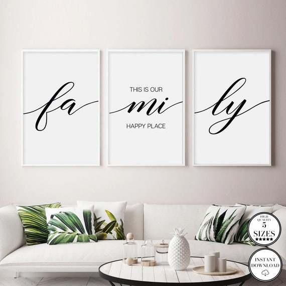 This is Our Happy Place, Family Wall Decor, Set of 3 Printable, Family  Quote, Family Prints, Home Signs, Home Wall Decor, Living Room Prints -   Canada
