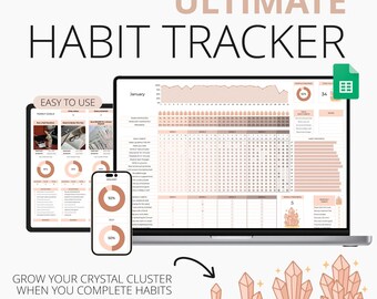 Habit Tracker Spreadsheet Google Sheets Excel Template Daily Habit Planner Goal Tracker Weekly Habit Goal Planner Monthly Habit Routine