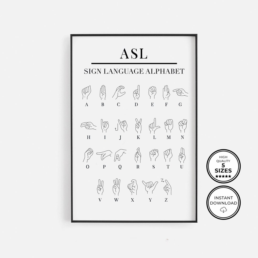 ASL, American Sign Language, Alphabet Poster, Homeschool Printables, Educational Posters, ABC