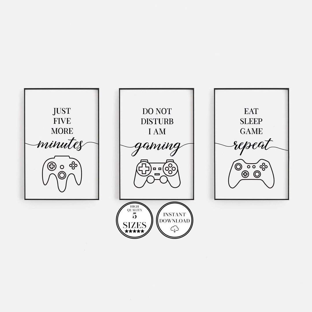 Gaming Prints, Printable Games Room Decor, Print for Bedroom, Gamer