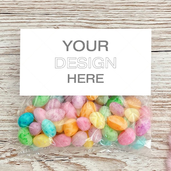 FavorTreat Bag Topper Mockup, Candy Bag Label Mock Up, Party Favor Tag Mockup, Styled Photography, Jelly Beans, Birthday Party Decor