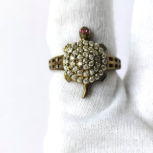 AAA+Gold Plated Tortoise Ring | Lucky Turtle Ring / Vintage Cute Turtler Ring Women / Animal Lover Ring / Minimalist Handmade Tortoise Ring