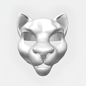PANTHER cat Fursuit Head Base – 3D Printable Big Cat Mask (Digital Download)