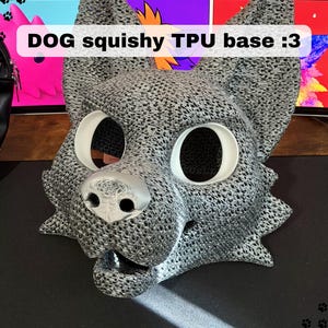 Canine DOG Pelsdräktshuvudbas – Semi-Toony, Andningsbar Avtagbar Nos, Sidotofsar