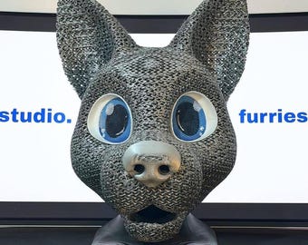 Toony Canine DOG Fursuit Head Base – Breathable. Detachable Nose
