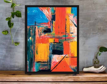 Abstract Colourful Printable Art, Downloadable Abstract Print, Colourful Geometric Art, Colorful Painting Print, Geometric Print