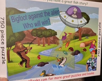 Bigfoot versus the Alien 750 piece puzzle