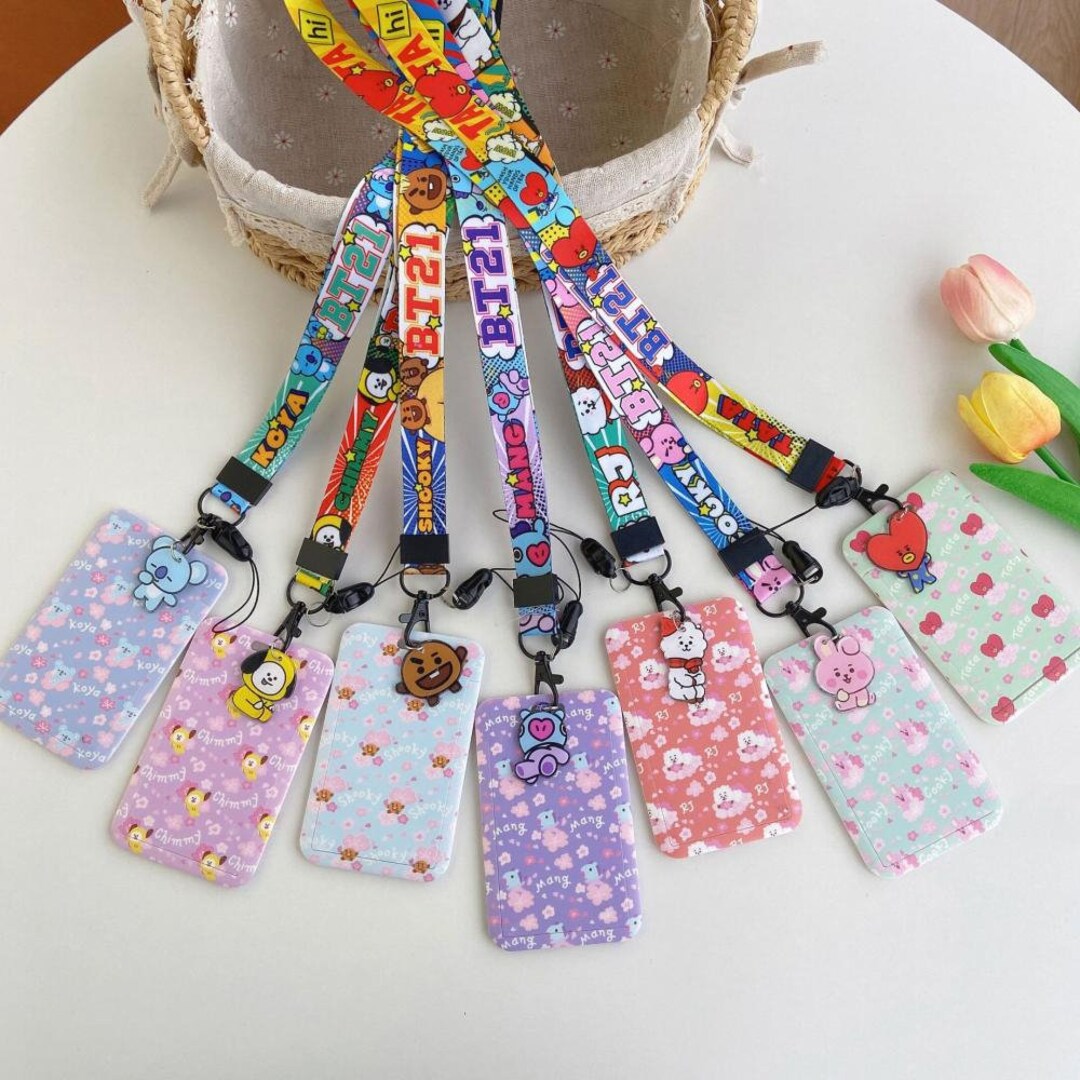 BT21 ID Card Holder BTS Card Holder Lanyards BT21 Badge Holder Etsy