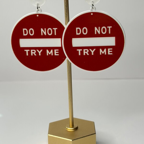 Do Not Try Me Earrings, Teacher Earrings, Teacher Gifts, Teacher Gift, Teacher Appreciation, Funny Earrings, Quirky Earrings, Fun Earrings