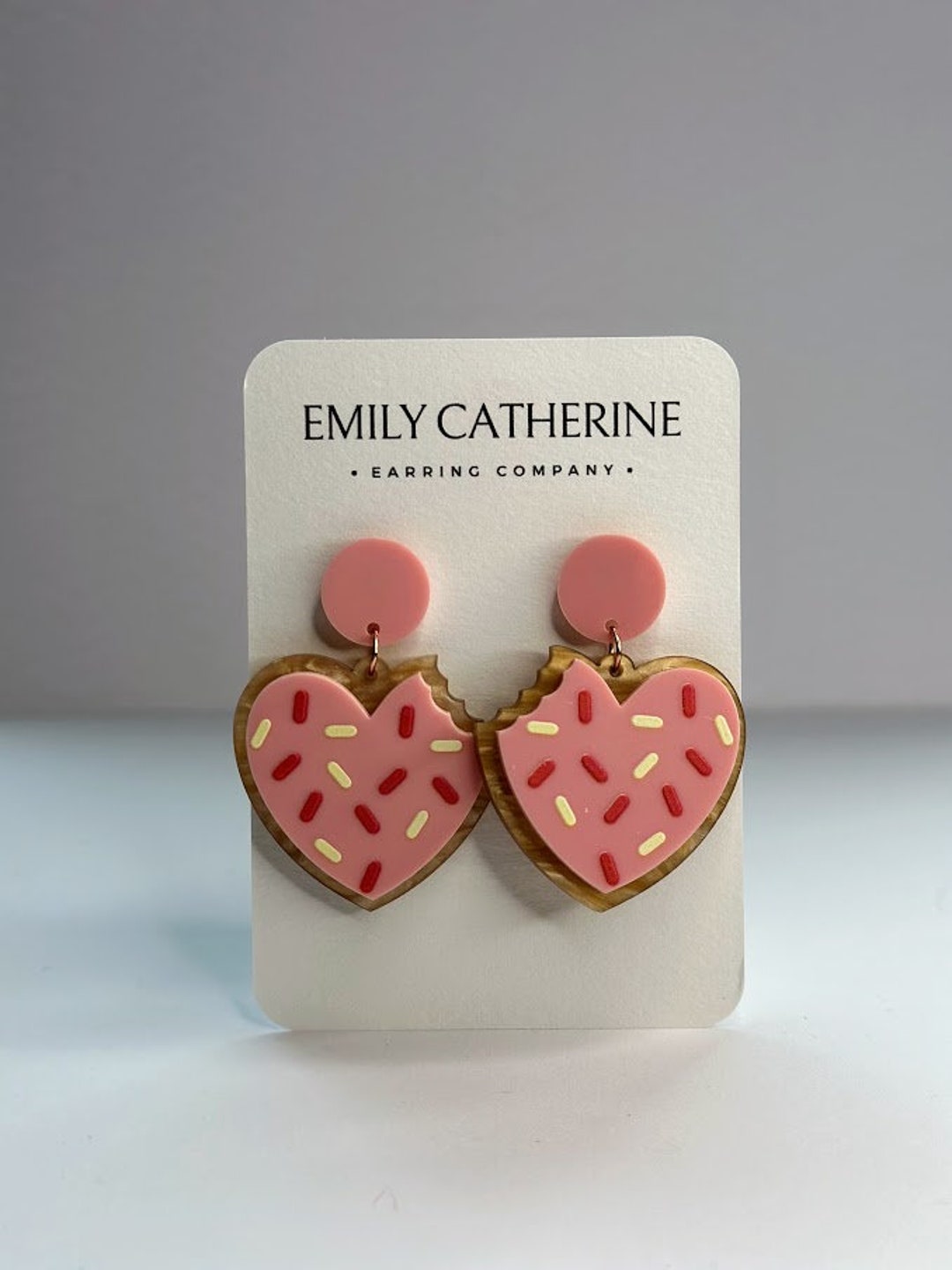 Heart Cookie Earrings, Valentine's Day Earrings, Valentine's Day