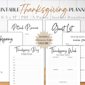 Thanksgiving Planner, Thanksgiving Planner Kit, Thankgiving Planner Printable, Thanksgiving Planner Bundle, Thanksgiving Printable Menu
