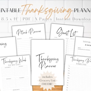 Thanksgiving Planner, Thanksgiving Planner Kit, Thankgiving Planner Printable, Thanksgiving Planner Bundle, Thanksgiving Printable Menu