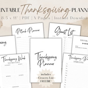 Thanksgiving Planner, Thanksgiving Planner Kit, Thankgiving Planner Printable, Thanksgiving Planner Bundle, Thanksgiving Printable Menu
