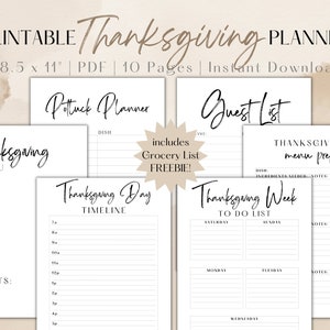 Thanksgiving Planner, Thanksgiving Planner Kit, Thankgiving Planner Printable, Thanksgiving Planner Bundle, Thanksgiving Printable Menu