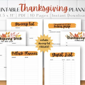 Thanksgiving Planner, Thanksgiving Planner Kit, Thankgiving Planner Printable, Thanksgiving Planner Bundle, Thanksgiving Printable Menu