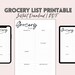 Grocery List Printable Instant Download PDF Grocery List - Etsy