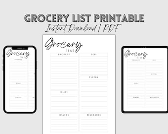 Einfache Einkaufsliste Printable | Klassische Einkaufsliste | Sofort Download | Einkaufsliste Vorlage | Heimorganisation | Einkaufsliste zum Ausdrucken