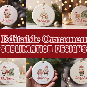 Baby&#39;s First Christmas Ornament PNG, Santa Claus, Personalize Christmas Holiday Ornament Sublimation, Add Name Baby, New Parent Gift Set-005