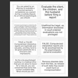 Tarjetas didácticas sobre ética del EPPP