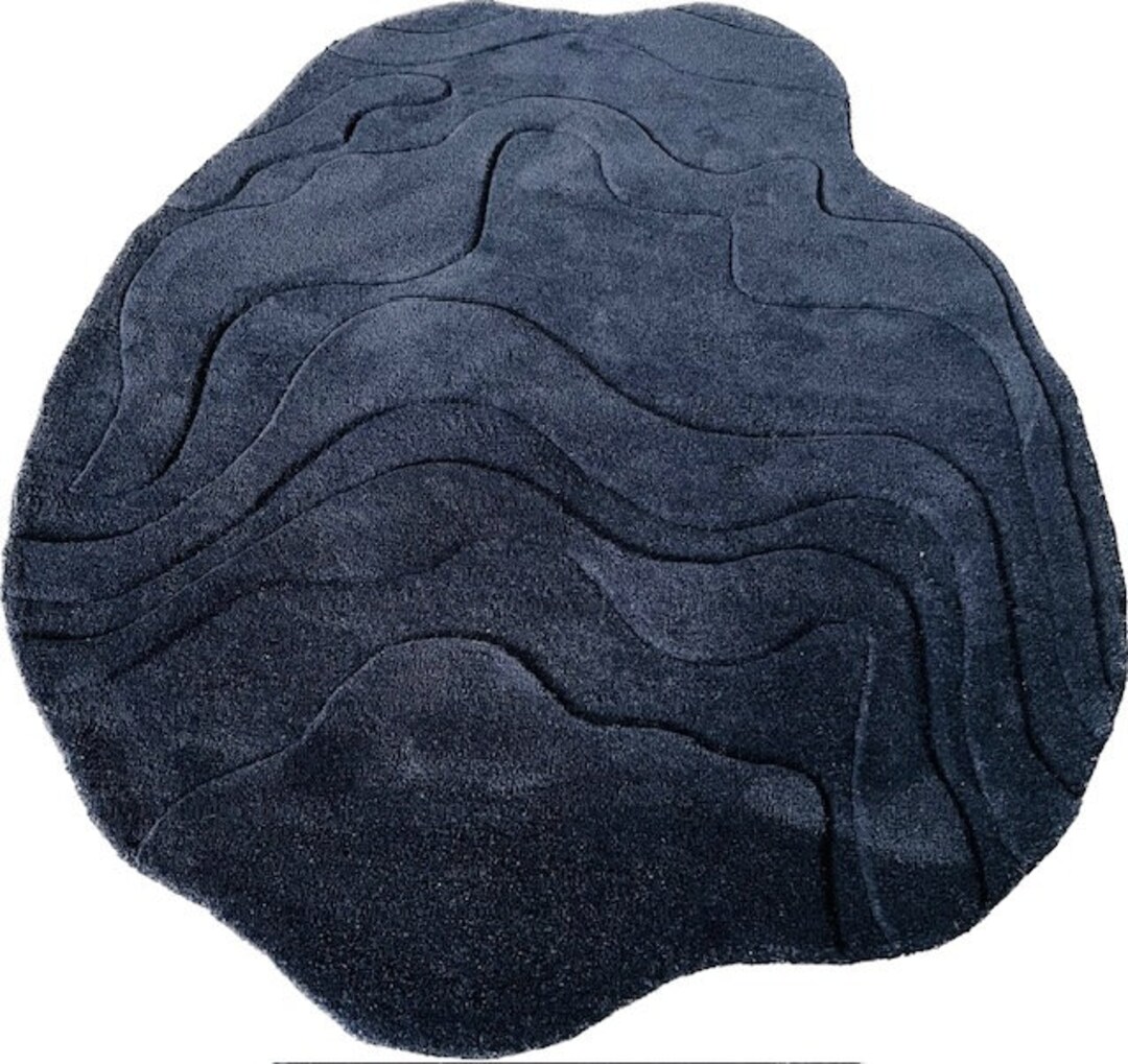 Irregular Oval Rug Modern Abstract Irregular Oval Shape Premium Woollen Hand Tufted ...