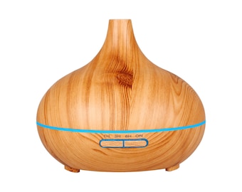 Diffuser - Aromatherapie - Luchtbevochtiger - Geur - LED - Veelkleurig - Hout - Design - Cadeau