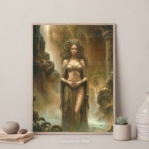 Wisdom Of Medusa Gorgon Art Print,Rococo Aesthetic,Greek Mythology,Maximalist Art Decor,Gothic Illustration,Moody Antique Wall Art,Medusa gorgon,caravaggio medusa,baroque wall art,dark academia print,renaissance art,moody wall art,Baroque Art Prints,