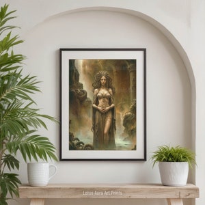 dark academia print,renaissance art,moody wall art,Baroque Art Prints,Wisdom Of Medusa Gorgon Art Print,Rococo Aesthetic,Greek Mythology,Maximalist Art Decor,Gothic Illustration,Moody Antique Wall Art,Medusa gorgon,caravaggio medusa,baroque wall art