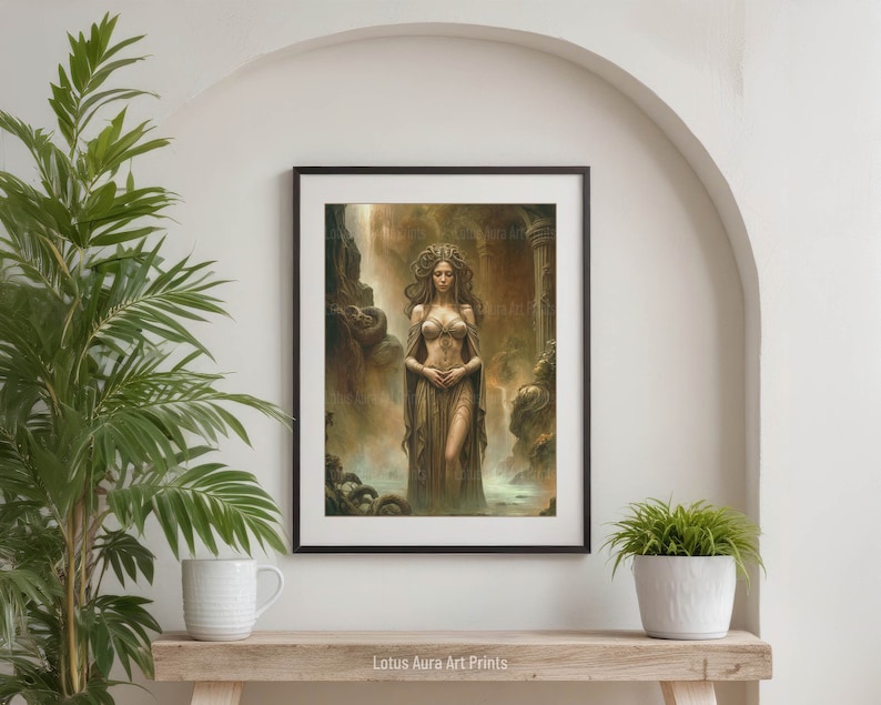 dark academia print,renaissance art,moody wall art,Baroque Art Prints,Wisdom Of Medusa Gorgon Art Print,Rococo Aesthetic,Greek Mythology,Maximalist Art Decor,Gothic Illustration,Moody Antique Wall Art,Medusa gorgon,caravaggio medusa,baroque wall art