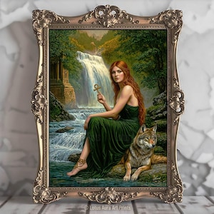 Brigid Celtic Goddess Print,Irish Goddess of Spring,Celtic Traditions,Wiccan Decor,Pagan Wall Art,Home Blessing,Witchy Gift,Art Poster Print