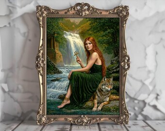 Brigid Celtic Goddess Art Print, Irish Mythology, Pagan Home Decor