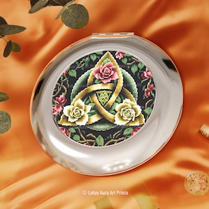 Celtic Unity Knot Compact Mirror, Witch Celtic Pocket Mirror,Makeup Mirror,Vintage Gift for Her,Bridesmaid Gift,Wedding Favor,Christmas Gift