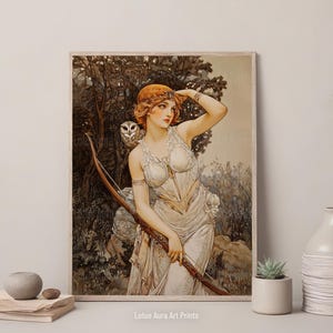 Art Poster Print,warm colored art,artemis wall art,artemis home decor,classical mythology,goddess poster,ancient greek decor,Goddess Of Hunting Artemis Poster,Art Nouveau Print,Divine Feminine Energy,Ancient Greek Mythology Art,Goddess Home Decor