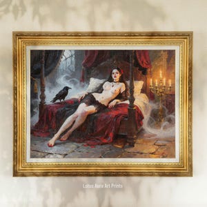 Vampire's Bride,Bride Of Dracula Print,Gothic Romantasy Femme Fatale Art, Occult Vampire Bedroom Oil Painting,Dark Book Lover Decor,Vampire Couple Gift,mature content,vampire legends,vampire bride,bride of dracula,femme fatale,gothic fairy tale,gothic romantasy,dark gothic vampire,gothic occult art,dark academia,gothic mythology,vampire couple print,dark book lover gift,edgar allen poe art, moody raven wall art,sorcellerie,sex magick,