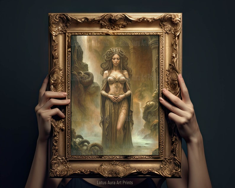 Moody Antique Wall Art,Medusa gorgon,caravaggio medusa,baroque wall art,dark academia print,renaissance art,moody wall art,Baroque Art Prints,Wisdom Of Medusa Gorgon Art Print,Rococo Aesthetic,Greek Mythology,Maximalist Art Decor,Gothic Illustration